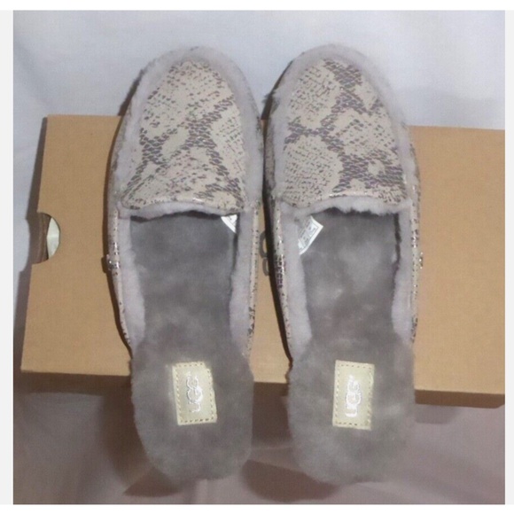 🎈FINAL SALE 🎈UGG Lane Sheepskin Slip On Mule Snake Embossed NEW * - Picture 3 of 10